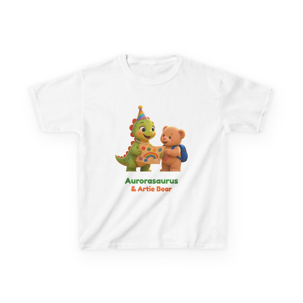 Aurorasaurus & Artie Bear Kids' T-shirt – Rainbow Birthday Design