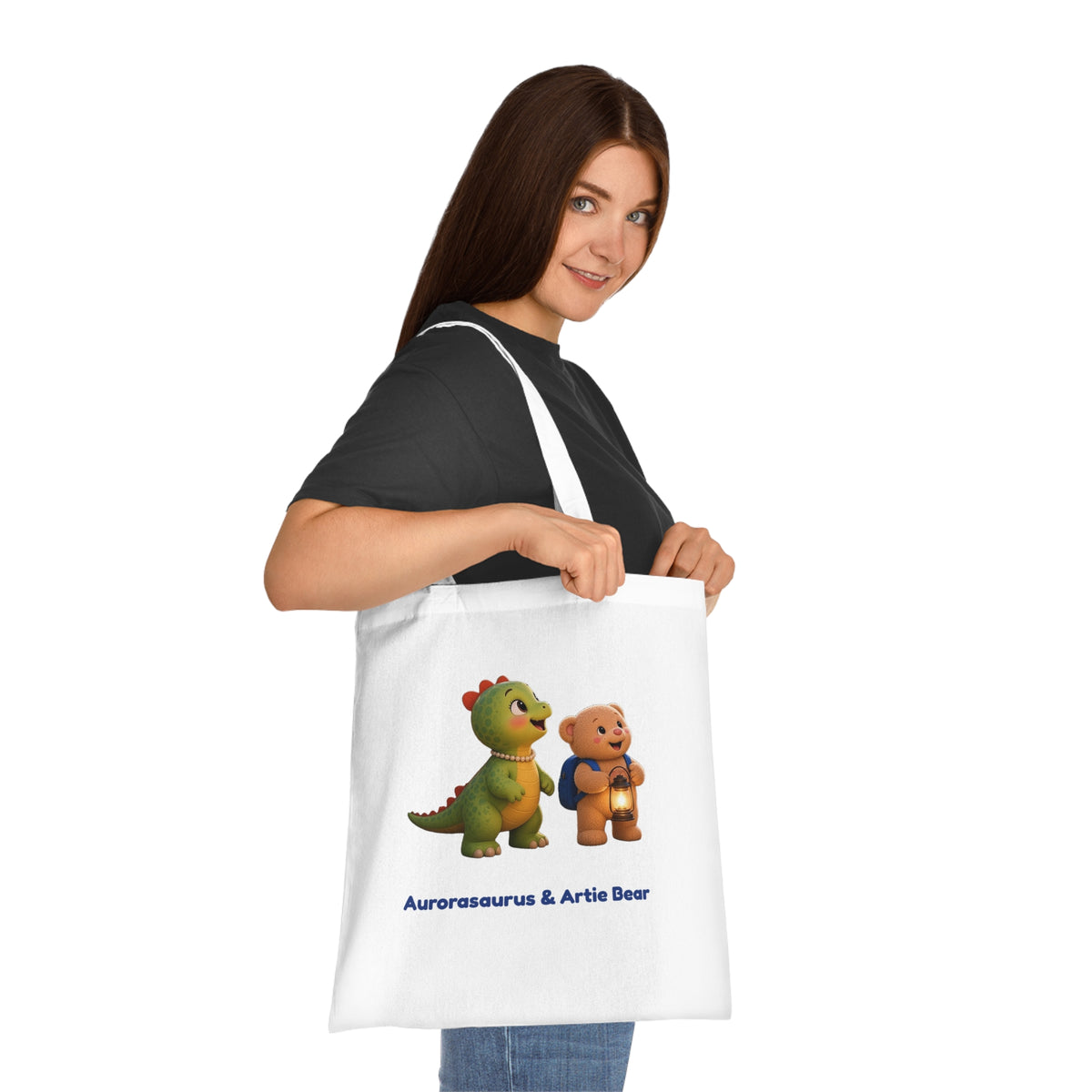 Aurorasaurus & Artie Bear Tote Bag – Lantern Night Adventure