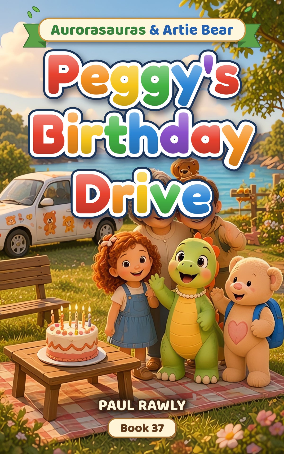 Peggy's Birthday Drive (Aurorasauras & Artie Bear, Book 37) cover